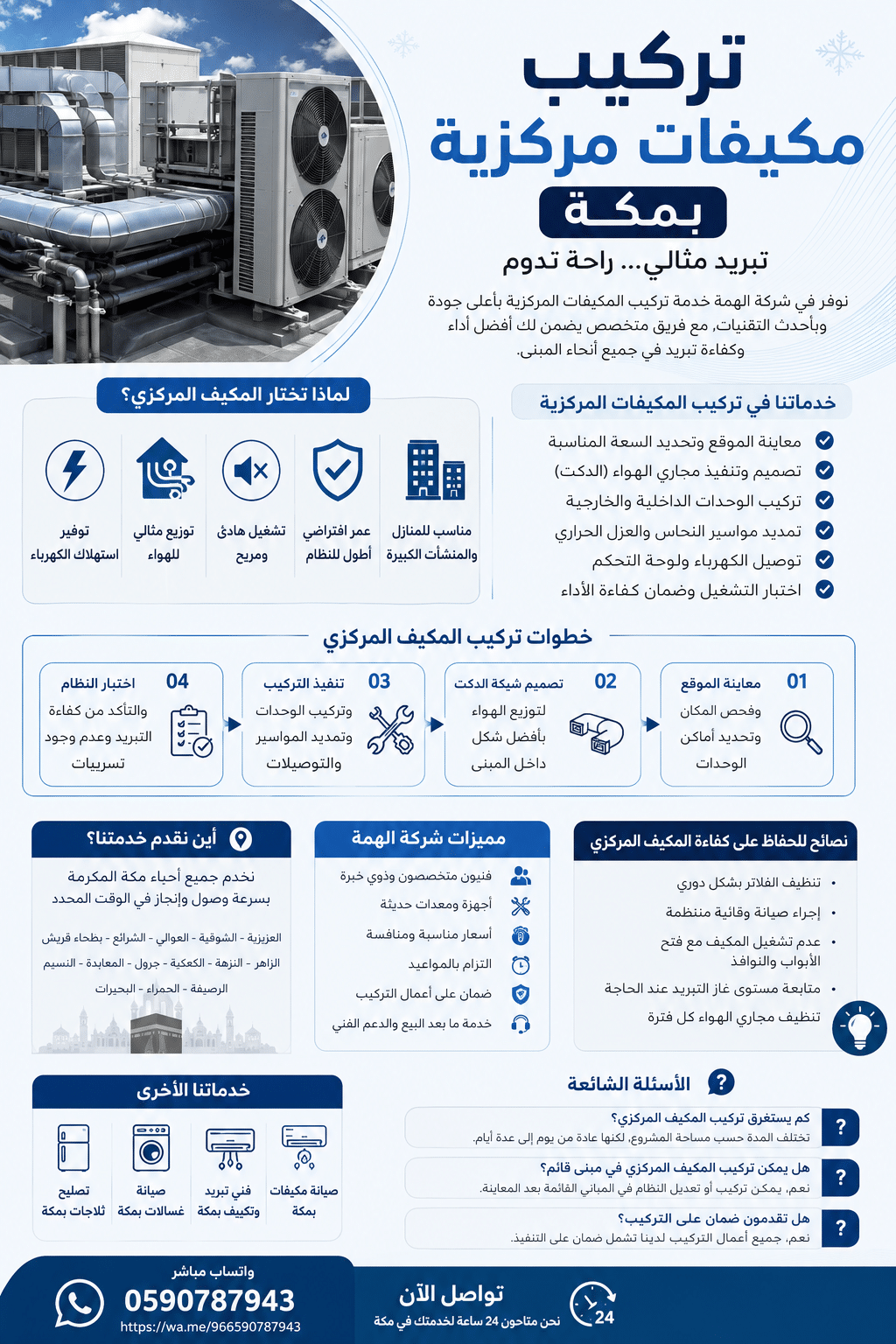 تركيب مكيفات مركزية بمكة
